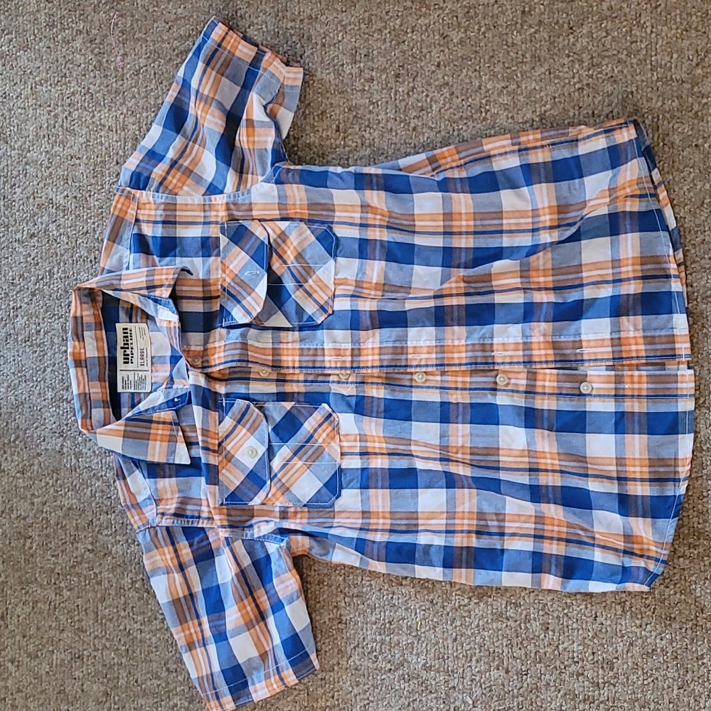 Urban Pipeline Short Sleeve Flannel Buttoned Shirt